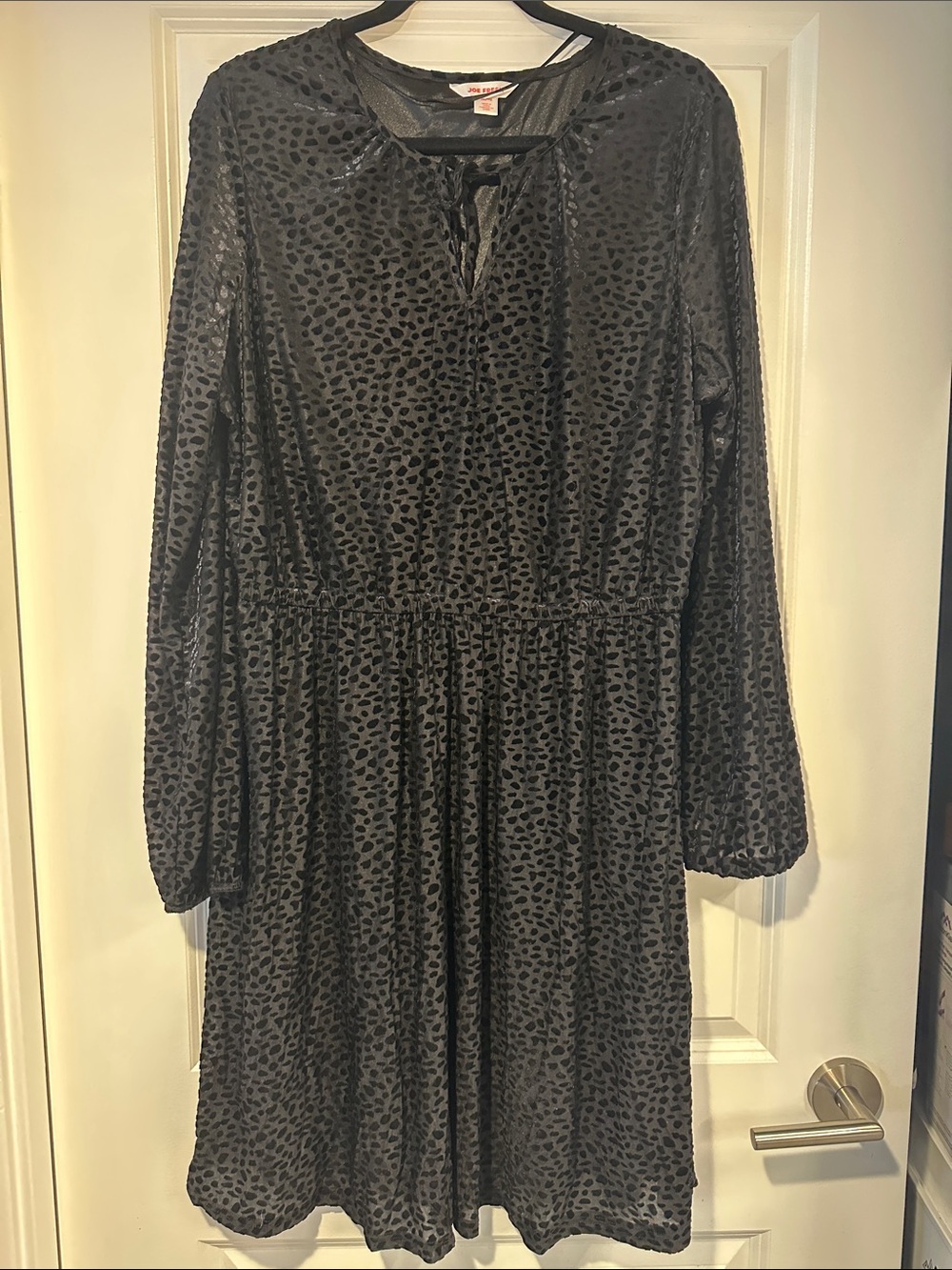 Joe Fresh Black Textured Midi Dress